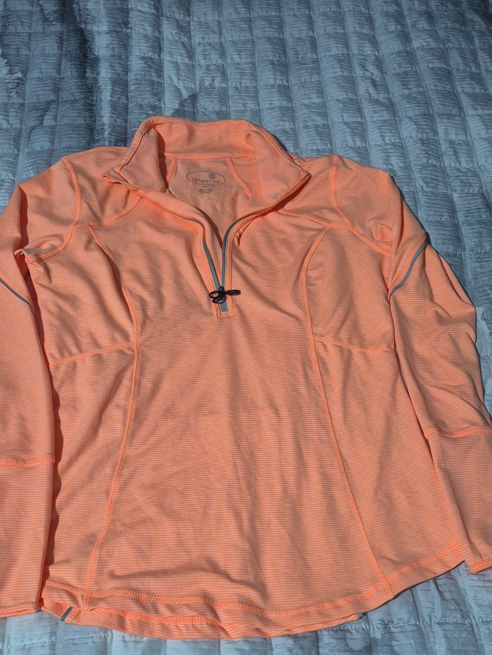 Tangerine Striped Orange Half-Zip Pullover